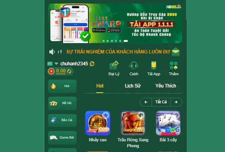 Link vào HB88 không bị chặn qua tải app